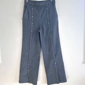 Anthropologie Current Air Snap front Wide-Leg high rise Pants size Medium